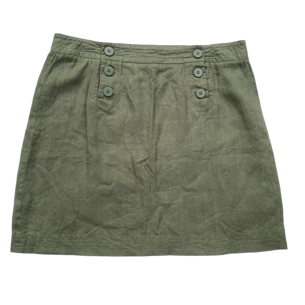 Max Studio Women’s Olive Green Linen Mini Skirt Size 12